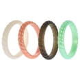 thumbnail image 1 of Juego de anillos trenzados apilables de boda ROQ Aqua-Rose para mujer Anillo de 4 x 8 mm, 1 of 1