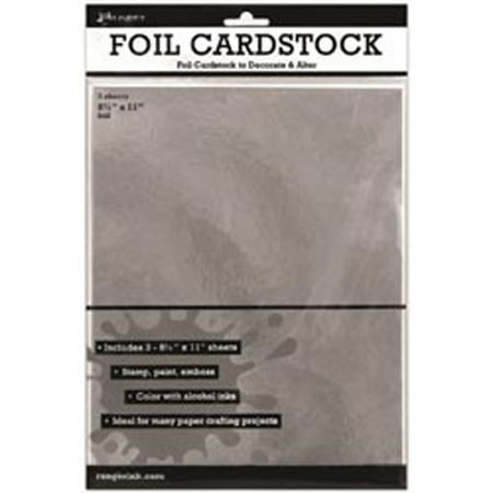 Ranger Surfaces Silver Foil Cardstock, 8.5" x 11", 3pk