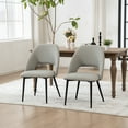 thumbnail image 2 of YOUNIKE Mid-Century Modern Dining Chairs Set of 2, 20.1"W Faux Leather Kitchen Chairs, Upholstered Armless Chairs with Metal Legs, Gray, 2 of 19