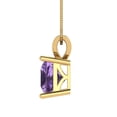 thumbnail image 3 of 2 ct Brilliant Princess Cut Solitaire Alexandrite 14k Yellow Solid Gold Everyday Affordable Designer Necklace Pendant with 16" Chain, 3 of 7