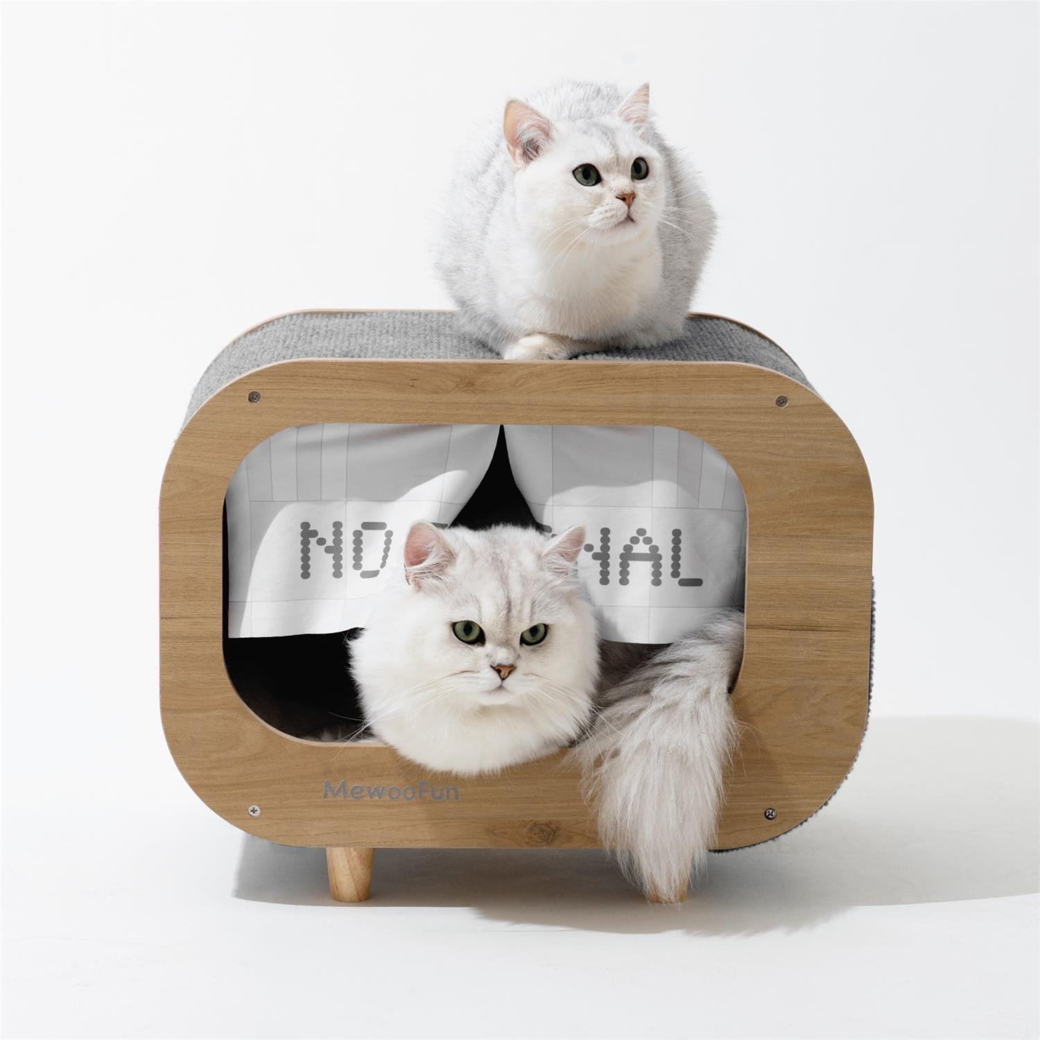 Pefilos 27" Cat House for Indoor Cats with Scratching Post, Cat Cave Bed, Cat Condo Modern Cat Nest Cute Cat Shelter, Coffee and Beige Pefilos 27" Cat House for Indoor Cats with Scratching Post, Cat Cave Bed, Cat Condo Modern Cat Nest Cute Cat Shelter, Coffee and Beige