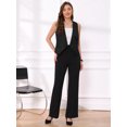 thumbnail image 4 of DARING DIVA Womens Sleeveless Suit Vest V-Neck Button-Down Blazer Waistcoat S Black, 4 of 6
