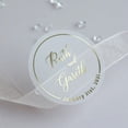 thumbnail image 1 of Pegatinas de boda personalizadas de oro brillante, papel de aluminio Real, cajas de favores, etiquetas para cupcakes, 100 unidades, 1 of 3