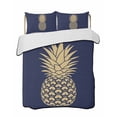 thumbnail image 2 of Quilts Twin Size, Pineapple Soft Comforter Bedding Set for Bed, Gold Yellow Navy Blue Tropical Fruit Summer Lightweight Quilted Bedspread with Pillow Cover(2 Pieces) for All Season, 68x86 Inch, 2 of 6