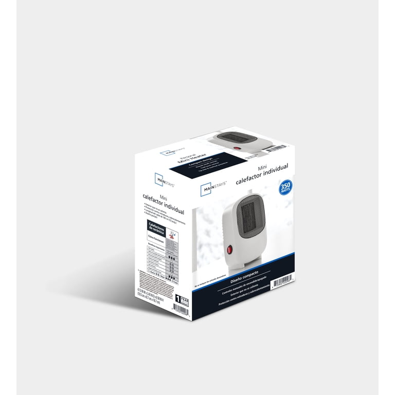 Mainstays Personal Mini Electric Ceramic Heater 350W Indoor, White - Walmart .com