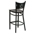 thumbnail image 4 of Flash Furniture HERCULES Series Black Coffee Back Metal Restaurant Barstool - Mahogany Wood Seat, 4 of 7