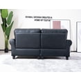 thumbnail image 4 of Holaki 75.6" Arm Upholstered Loveseat Sofa, Pets Friendly Leather Rolled 2-seater Couch with Removable Back Cushion for Small Spaces Living Room, Bedroom, Apartment, Black, 4 of 9