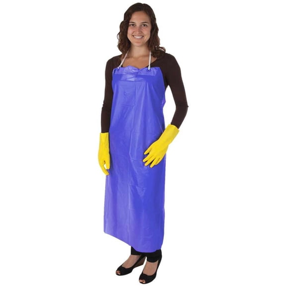 DuraWear® Blue Vinyl Apron, 6 mil, 35" x 45", each