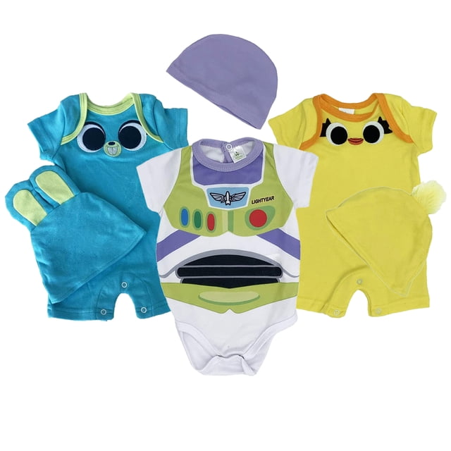 Kit 3 Pañaleros Bordados Disney Bunny, Buzz, Ducky Disney Ropa de Recién Nacido