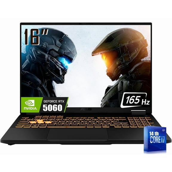 ASUS TUF F16 16" Gaming Laptop, 1920 x 1200 FHD 165Hz Display, 14th Gen Intel 16-Core i7-14650HX, NVIDIA GeForce RTX 5060 8GB GDDR7, RGB Backlit KB, Win11 Home(32GB DDR5 | 1TB SSD)