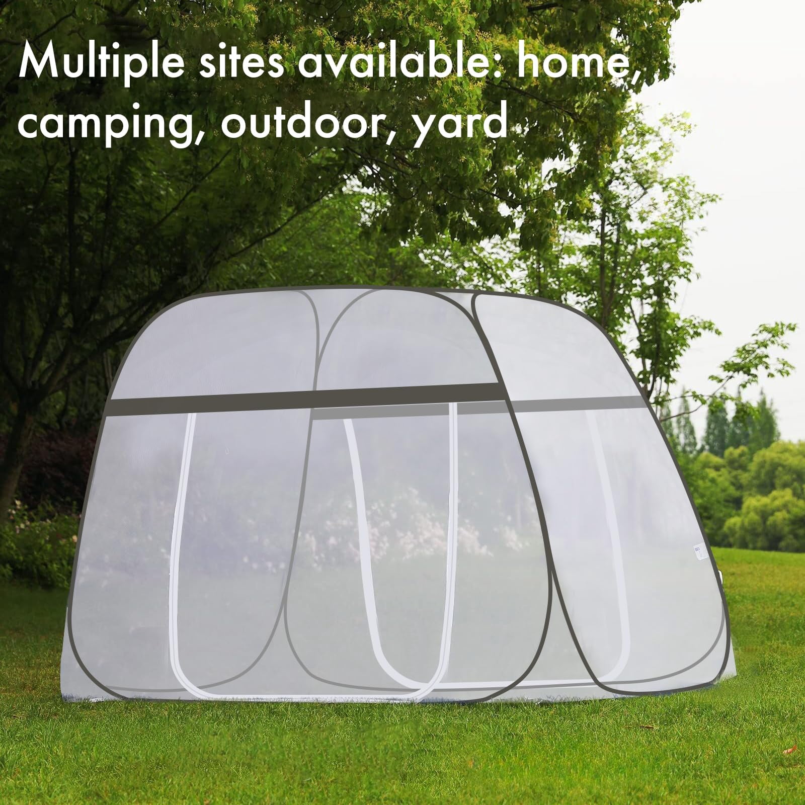 JOGGEIL Mosquito Net Tent for Bed, Portable Pop Up Bed Canopy with Bottom, Double Zipper Doors, Breathable Mesh, Large Space Dome, for Bedroom Travel Camping Adults Kids