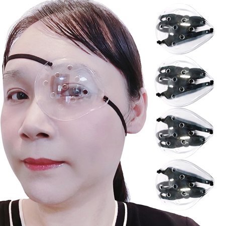AMZVIO 4pcs Eye Shield After Cataract Surgery,Eye Shield for Sleeping after Surgery,Extended Elastic Band Longer & Wider for Adults Eye Protector Clear Eye Patch