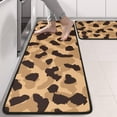thumbnail image 2 of Kitchen Rugs Sets Of 2,Beige and Black Leopard Pattern Anti Fatigue Kitchen Mat Rugs Non Slip Washable,Decorative Kitchen Floor Mats for Kitchen,Sink,Laundry,17"x47"+17"x47", 2 of 5