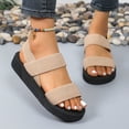 thumbnail image 2 of VNKIDY Versatile Women Shoes Shoes Summer Fashion Beach Sandals Solid Color Mesh Elastic Band Wedge Sandals Autumn Footwear, 2 of 5