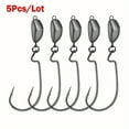 thumbnail image 2 of 5pcs Stainless Steel Texas Rig Jig Head Hooks, 3.5-14g - Weedless Crank Hooks for Bass, Redfish & Saltwater Gamefish, Anti-Snag Bottom Swing Design, Ideal for Fresh & Saltwater Fishing, Fishing Hooks, 2 of 9