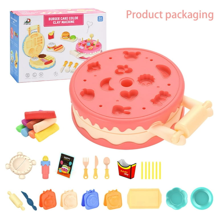 Dear Deer Play Color Dough Sets for Kids Ages 2-4-8, 43 Pcs Dough Ice Cream  Maker Play Food Set Cake Kitchen Creations Tools Playset, Boys & Girls