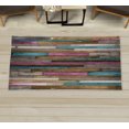 thumbnail image 1 of Wooden Print Decorative Rug, Old Hardwood Floor Plank Grunge Lodge Garage Natural Rural Graphic, Quality Carpet for Bedroom Dorm and Living Room, 6 Sizes, Purple Dusk, by Ambesonne, 1 of 1