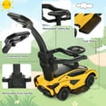 thumbnail image 3 of OLAKIDS 3 In 1 Ride on Push Car, Licensed Lamborghini Stroller Sliding Walking Car with Push Handle, Music, USB, Headlight, Under Seat Storage, Kids Foot-to-Floor Toy for 18-60 Months, 3 of 10