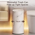 thumbnail image 4 of Plastic Bucket Trash Can with Marble & Wood Grain Design - Odor-Proof, Push-On Lid & Handle for Home & Office Storage, 4 of 10