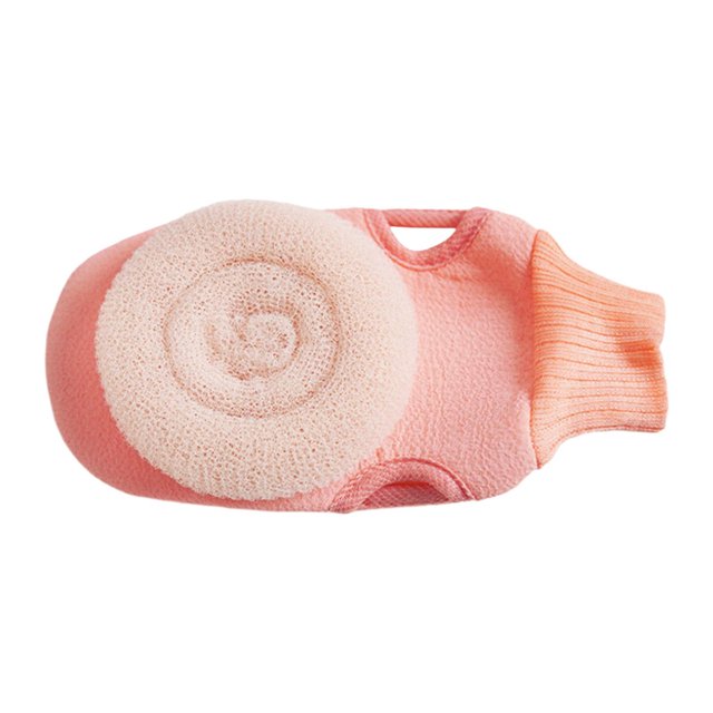 Guante de baño, depurador corporal, novedad, exfoliante corporal multiusos para hombres y mujeres para limpieza profunda de manos y cuello Rosa