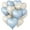 Blue &Ivory, variant on 12 PCS 18inch Heart Foil Balloons Sky Blue Heart Balloon White Heart Balloon for Birthday Party Valentines Day Wedding Anniversary Decorations