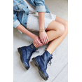 thumbnail image 4 of Botas Militares Piel Unisex Moda Adulto Azules, 4 of 5