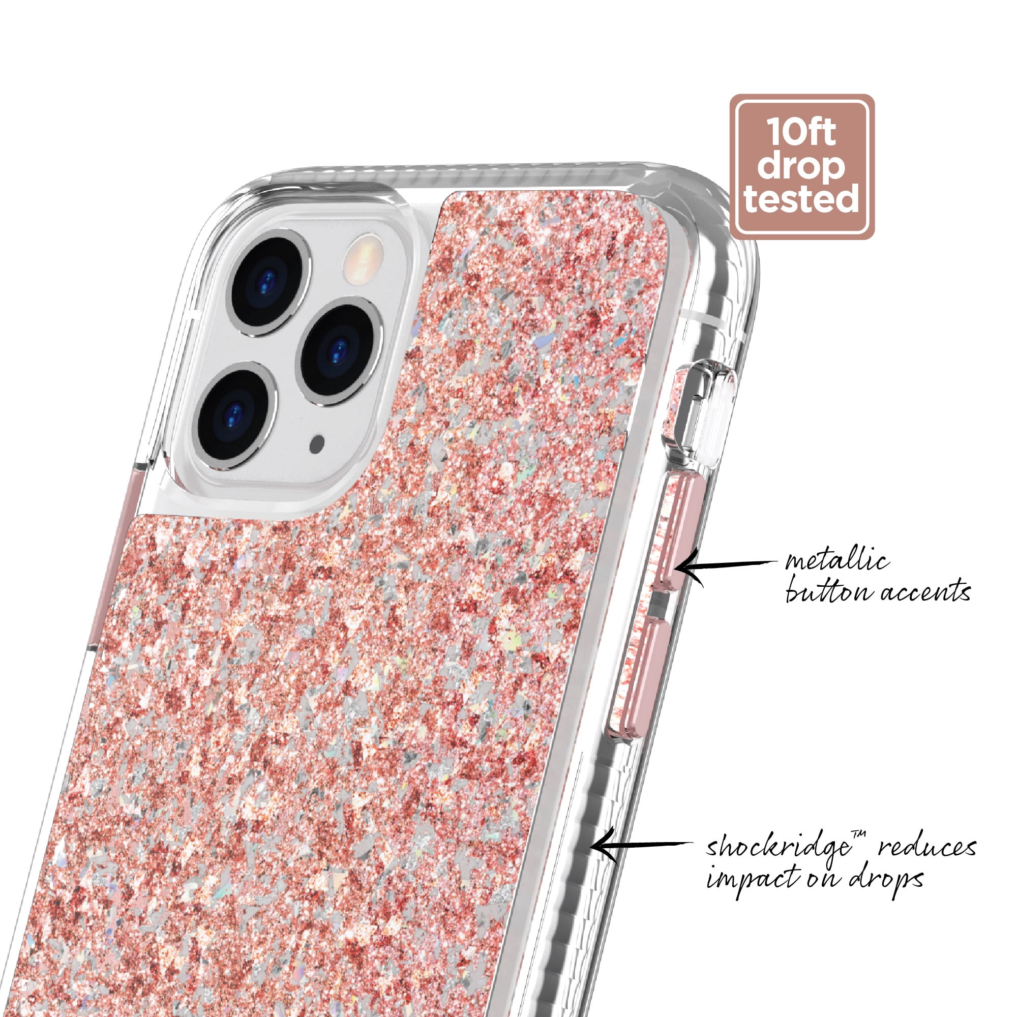 Protective And Pretty Fleck Pink Case Made For iPhone 11 Pro Max