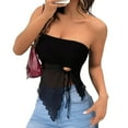 thumbnail image 6 of Bovemsi Camisole Tops for Women Women's Mesh Top Strapless Shoulder Summer Asymmertric Festival Outfit Basic Tanks, 6 of 6