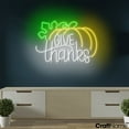 thumbnail image 2 of Craftnamesign Give Thanks Pumpkin Neon Sign, Holiday LED Light For Store Home Wall Decor, 2 of 5