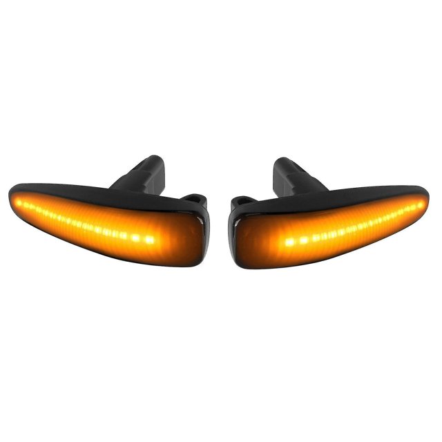 Luces de marcador laterales delanteras LED llenas ámbar de la lente ahumada para Mitsubishi