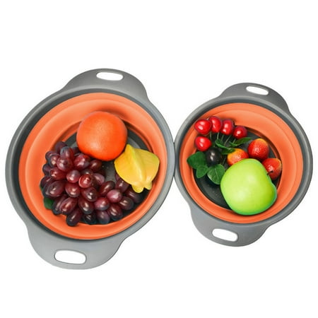 

Kitchen Decor Foldable Silicone Colander Fruit Vegetable Washing Basket Strainer Kitchen Tool Kitchen Gadgets