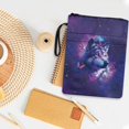 thumbnail image 3 of HELLHERO Starry Wolf Butterflies Bible Cover Book Sleeve Protector for Waterproof Reusable Polyester with Washable and Pocket, 3 of 8