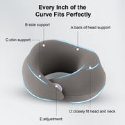 Eoumupi Neck Support Memory Foam Travel Neck Pillow, Gray, 1 Count