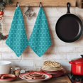 thumbnail image 6 of Teal Morocco Kitchen Towels Set of 4, Geometric Leaf Diamond Lattice Abstract Absorbent Dish Towels for Kitchen, Microfiber Hand Towel, Quick Drying Tea Towel for Cleaning Decorative Dishcloths, 6 of 7
