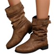 thumbnail image 2 of YOUYEDIAN Boots for Women Versatile Mid Top Loose Fashion Low Heel Comfy Boots Casual Walking Outdoor Non Slip Round Toe Shoes, 2 of 5