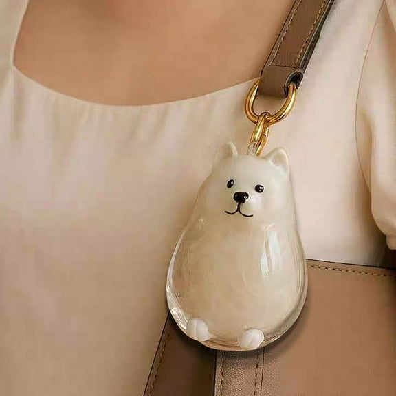 Dog Hair Collector Keychain Pet Fur Memory Charm Ornament Pets Hair Keepsake Cute Fur Life Pendant for Dogs, Creative Memorial Gifts for Pet Lovers,4.5x3cm(A)