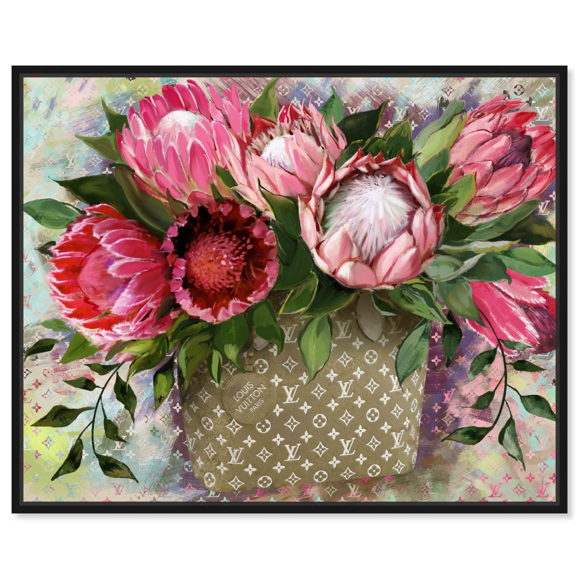 From My Garden Canvas Flower Glam Farmhouse Wall Art by Art Remedy, Black Frame, 20" x 16"