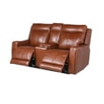 thumbnail image 2 of Steve Silver Natalia Caramel Genuine Leather Power Reclining Loveseat, Caramel, 2 of 9