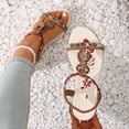 thumbnail image 6 of CYMMPU Women's Floral Printed Strap Wooden Ornament Wedge Sandals, Open Toe Slingback Bohemian Casual Footwear Hot Pink 39, 6 of 9