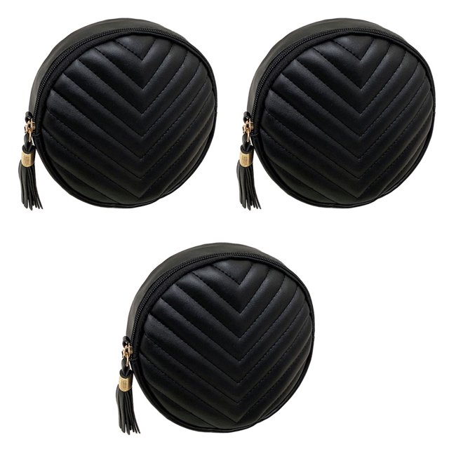 Cartera circular de la borla del bolso crossbody de las mujeres que iguala el pequeño bolso de cuero de la PU
