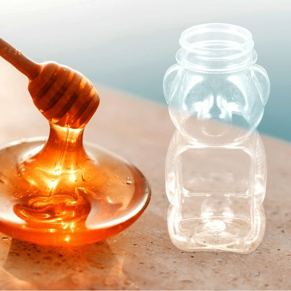 Niceauty Clear Bear Honey Bottles Transparent Pet 6Pcs