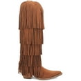 thumbnail image 2 of Dingo Women's Wild  Suede Fringe Tall Western Boot Snip Toe Brown 8 M  US, 2 of 7