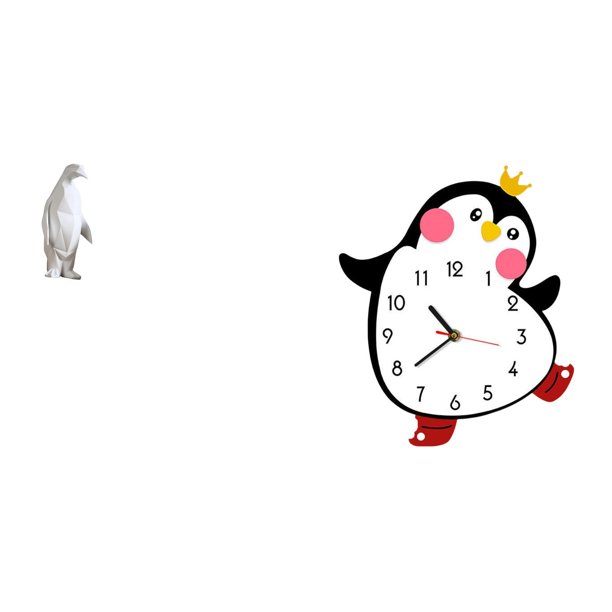 Escultura De Pingüino, Figura Coleccionable, Artesanía, Adorno Decorativo, Estatua De Animal De Resina Para Inauguración De La Casa, Mesa, Bar, Dormitorio, Oficina, Reloj De Pared De Madera