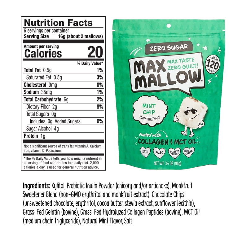 Know Brainer Max Mallow Mint Chip - Keto, Zero Sugar, Low Carb
