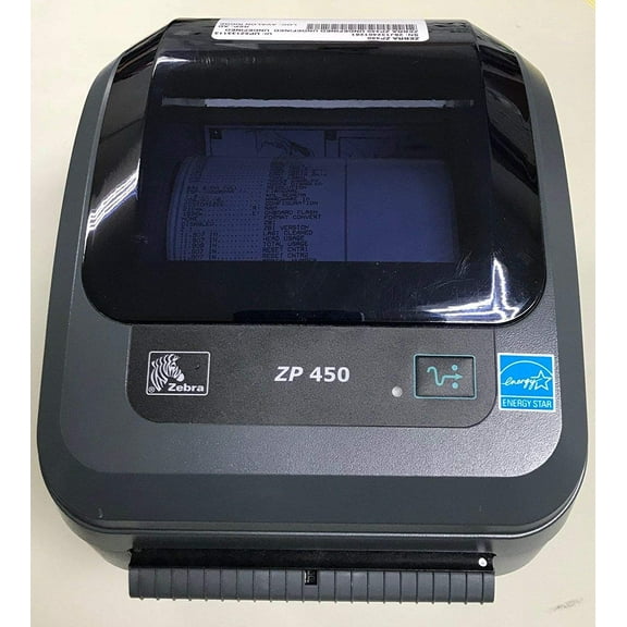 Restored Zebra ZP450-0501-0006A Monochrome Thermal Barcode Label Printer – 203 DPI, USB/Serial/Parallel Connectivity (Refurbished)