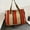 A108 summer savings clearance under 5$, variant on kkbbma under $5 Women's Canvas Tote Bag with Brown and White Striped Design, Casual Handbag Large Canvas Tote Bag for Women