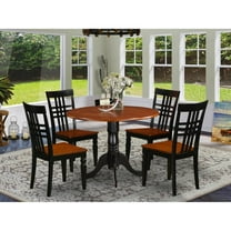 East West Furniture 5  PC  Dining  room  set  with  a  Dining  Table  and  4  Dining  Chairs  in  Black  and  Cherry