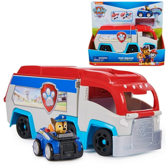 PAW Patrol: Pup Squad Patroller Team Vehicle, Toy Truck with Collectible PAW Patrol Chase Toy Car, Kids Toys for Boys & Girls Ages 3+