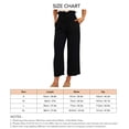 thumbnail image 4 of Neyseki Women Linen Pants Drawstring High Waisted Casual Loose Fit Wide Leg Trousers for Summer Black S, 4 of 4