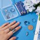 thumbnail image 3 of 1 caja de 6 juegos de anillos para un solo dedo de acero inoxidable, conjunto de anillos de estilo francés con diseño de estrella, luna, sol, galaxia celestial, anillos plateados., 3 of 6